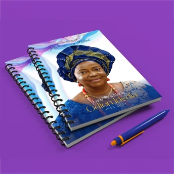 best high top quality custom branded customized retractable funeral/burial jotter notepad souvenir gift item design and printing in Lagos, Abuja, Nigeria, Africa.